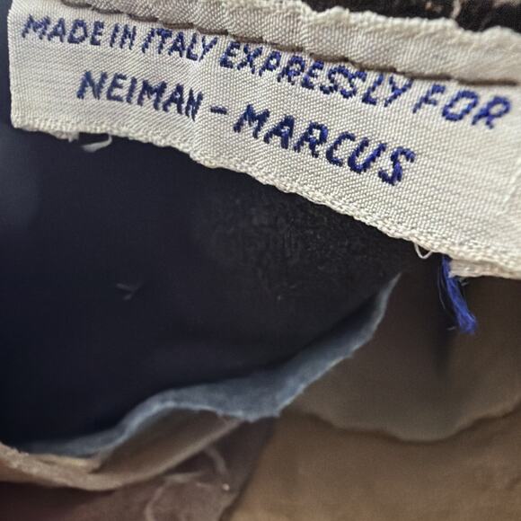 Vintage Newman Marcus Girls Leather Patchwork Pinafore Jumper Suede Dress 12-24M - Picture 3 of 3